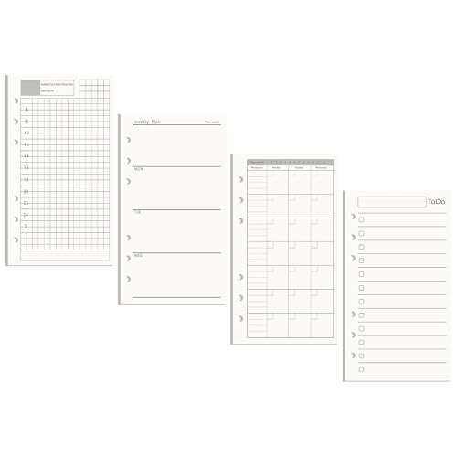 AxeWoodz A6-Nachfüllpapier, 4 Stück, undatiert, täglich, wöchentlich, monatlich und To-Do-Liste, lose Blätter, 6 Löcher, Füllpapier, Planer, Nachfüllpackungen AxeWoodz A6-Nachfüllpapier, 4 Stück, undatiert, täglich, wöchentlich, monatlich und To-Do-Liste, lose Blätter, 6 Löcher, Füllpapier, Planer, Nachfüllpackungen von AxeWoodz