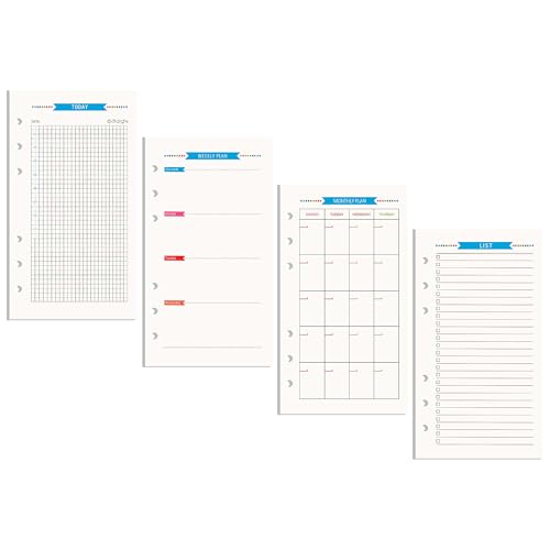 AxeWoodz A6-Nachfüllpapier, 4 Stück, undatiert, täglich, wöchentlich, monatlich und To-Do-Liste, lose Blätter, 6 Löcher, Füllpapier für Planer, Bindereinlagen AxeWoodz A6-Nachfüllpapier, 4 Stück, undatiert, täglich, wöchentlich, monatlich und To-Do-Liste, lose Blätter, 6 Löcher, Füllpapier für Planer, Bindereinlagen von AxeWoodz