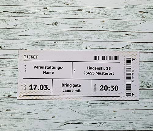 Axel Hüpfer Eintrittskarten-Druck mit individuellen Texten (Festlich) Set bestehend aus 15 Karten von Axel Hüpfer