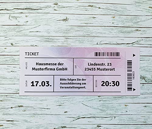Axel Hüpfer Eintrittskarten-Druck mit individuellen Texten (Pink Lights) Set bestehend aus 15 Karten von Axel Hüpfer