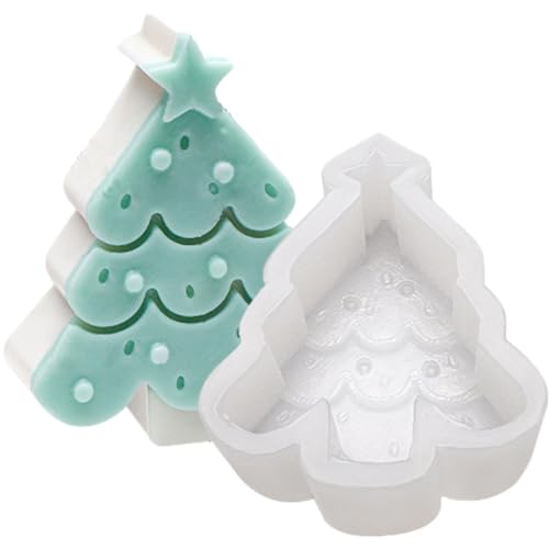 Weihnachtsbaumkerzenform, Weihnachtsbaum, Lebkuchenmann, Elch, Aromakerzen-Silikonformen, für DIY-Aromatherapie-Kerzenwachs (B) von Axfbim