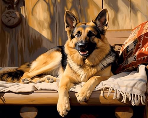 11CT Kreuzstich Stickpackung,Deutscher Schäferhund liegend auf Liegestuhl,Sticken Set Erwachsene Kreuzstich,DIY Stickbilder Vorgedruckt Kreuzstich für Anfänger Home Decor,40x50cm 11CT Kreuzstich Stickpackung,Deutscher Schäferhund liegend auf Liegestuhl,Sticken Set Erwachsene Kreuzstich,DIY Stickbilder Vorgedruckt Kreuzstich für Anfänger Home Decor,40x50cm von AxiangziK