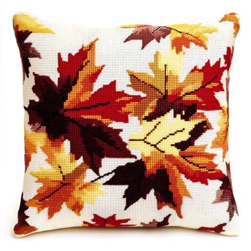 AxiangziK Blatt DIY knüpfen set erwachsene knüpfkissen,Herbstliche Ahornblätter,Knüpfhaken-Kissen-Set,bedruckte Leinwand für Anfänger,Stickerei,Bastelkissen,17x17in AxiangziK Blatt DIY knüpfen set erwachsene knüpfkissen,Herbstliche Ahornblätter,Knüpfhaken-Kissen-Set,bedruckte Leinwand für Anfänger,Stickerei,Bastelkissen,17x17in von AxiangziK