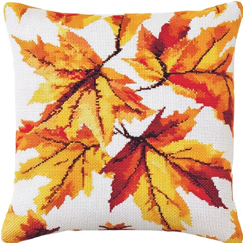 AxiangziK Blatt Knüpfkissen Knüpfen Set Anfänger,Herbstliche Ahornblätter,DIY Knüpfhaken-Set Bedrucktes Kissen Häkelgarn Stickerei Handarbeit Stickset,17x17in AxiangziK Blatt Knüpfkissen Knüpfen Set Anfänger,Herbstliche Ahornblätter,DIY Knüpfhaken-Set Bedrucktes Kissen Häkelgarn Stickerei Handarbeit Stickset,17x17in von AxiangziK