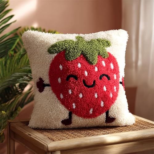 AxiangziK Cartoon-Früchte Knüpfhaken Kissen Kits für Erwachsene,Lächelnde Erdbeere,DIY Knüpfteppich Zum Selber Knüpf-Sets Stickerei Set,Häkellein Vorgedrucktes Geschenk,17x17in AxiangziK Cartoon-Früchte Knüpfhaken Kissen Kits für Erwachsene,Lächelnde Erdbeere,DIY Knüpfteppich Zum Selber Knüpf-Sets Stickerei Set,Häkellein Vorgedrucktes Geschenk,17x17in von AxiangziK