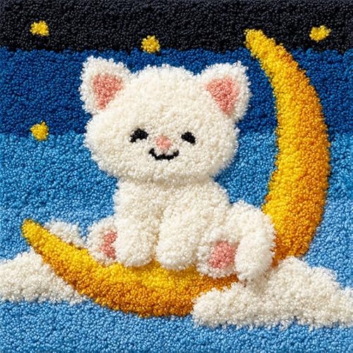 AxiangziK Cartoon-Stil Knüpfkissen Set,Katze auf dem Mond,3D Sofakissenbezug DIY Kissenbezüge Kissenbezug für Heimaccessoire,Handgechte Geschenke Kreuzstich Kreativ Set,17x17in AxiangziK Cartoon-Stil Knüpfkissen Set,Katze auf dem Mond,3D Sofakissenbezug DIY Kissenbezüge Kissenbezug für Heimaccessoire,Handgechte Geschenke Kreuzstich Kreativ Set,17x17in von AxiangziK