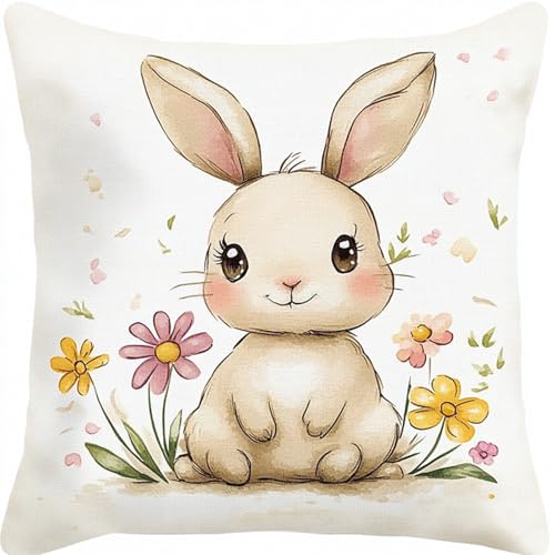 AxiangziK Cartoon-Tiere DIY Knüpfhaken Set,Niedliche Kaninchen und Blumen,Latch Hook Kissen Kit für Kinder oder Anfänger Erwachsene zum Selber Knüpfen Heimdekoration,17x17in AxiangziK Cartoon-Tiere DIY Knüpfhaken Set,Niedliche Kaninchen und Blumen,Latch Hook Kissen Kit für Kinder oder Anfänger Erwachsene zum Selber Knüpfen Heimdekoration,17x17in von AxiangziK