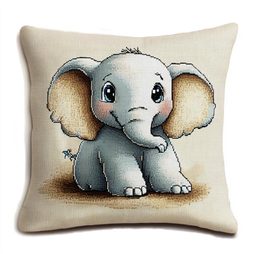 AxiangziK Cartoon-Tiere Knüpfhaken Kissen Kits für Erwachsene,Ein süßer kleiner Elefant,DIY Knüpfteppich Zum Selber Knüpf-Sets Stickerei Set,Häkellein Vorgedrucktes Geschenk,17x17in AxiangziK Cartoon-Tiere Knüpfhaken Kissen Kits für Erwachsene,Ein süßer kleiner Elefant,DIY Knüpfteppich Zum Selber Knüpf-Sets Stickerei Set,Häkellein Vorgedrucktes Geschenk,17x17in von AxiangziK