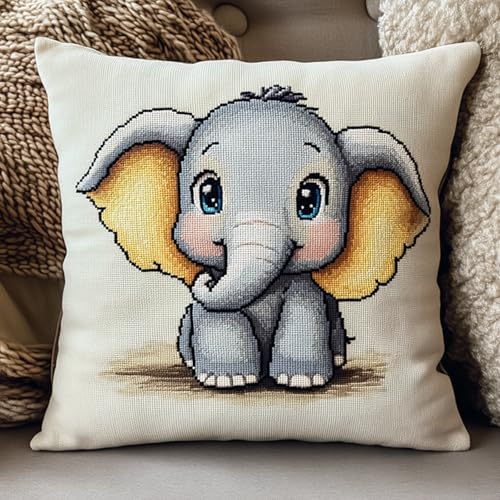AxiangziK Cartoon-Tiere Knüpfkissen Zum Selber Knüpfen,Ein süßer kleiner Elefant,DIY Kissen Hülle Knüpfset,Kissenbezug Knüpfen Set Kreuzstich für Kinder Erwachsene,17x17in AxiangziK Cartoon-Tiere Knüpfkissen Zum Selber Knüpfen,Ein süßer kleiner Elefant,DIY Kissen Hülle Knüpfset,Kissenbezug Knüpfen Set Kreuzstich für Kinder Erwachsene,17x17in von AxiangziK