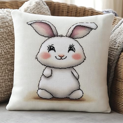 AxiangziK Cartoon-Tiere Knüpfkissen Zum Selber Knüpfen,Süßes Häschen,DIY Kissenbezug Hülle Sofakissenbezug,Knüpfkissen Set für Kinder Erwachsene,Latch Hook Kit,17x17in AxiangziK Cartoon-Tiere Knüpfkissen Zum Selber Knüpfen,Süßes Häschen,DIY Kissenbezug Hülle Sofakissenbezug,Knüpfkissen Set für Kinder Erwachsene,Latch Hook Kit,17x17in von AxiangziK