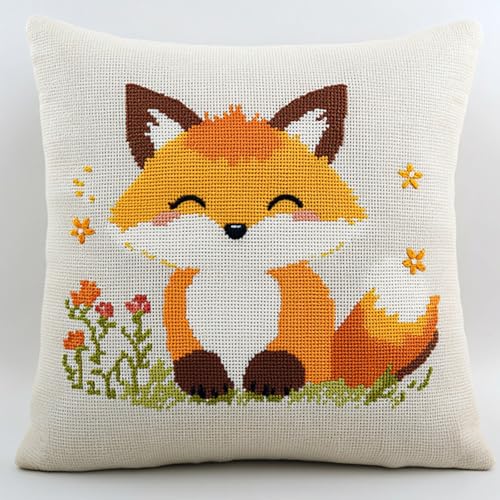 AxiangziK Cartoon-Tiere Latch Hook Cushion Kits for Adults,Ein süßer kleiner Fuchs,Latch Hook Pillow Case,Embroidery Kits,DIY Needlework Pillow Cover Cushion Making,17x17in AxiangziK Cartoon-Tiere Latch Hook Cushion Kits for Adults,Ein süßer kleiner Fuchs,Latch Hook Pillow Case,Embroidery Kits,DIY Needlework Pillow Cover Cushion Making,17x17in von AxiangziK