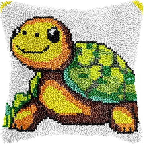 AxiangziK Cartoon Tiere Nadelspitzen-Kissen-Set,Süße kleine Schildkröte,Knüpfkissen-Set,DIY-Kissenbezug,Basteln,bedruckte Leinwand für Anfänger,Stickerei,Bastelkissen,17x17in AxiangziK Cartoon Tiere Nadelspitzen-Kissen-Set,Süße kleine Schildkröte,Knüpfkissen-Set,DIY-Kissenbezug,Basteln,bedruckte Leinwand für Anfänger,Stickerei,Bastelkissen,17x17in von AxiangziK