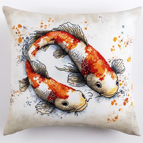 AxiangziK Chinesischer Tuschemalerei-Stil DIY Knüpfkissen Zum Selber Knüpfen Knüpfhaken-Set,Koi-Fische,Knüpfhaken,Kissen-Stickset,Bastel- Und Heimdekoration,Latch Hook Kit,17x17in AxiangziK Chinesischer Tuschemalerei-Stil DIY Knüpfkissen Zum Selber Knüpfen Knüpfhaken-Set,Koi-Fische,Knüpfhaken,Kissen-Stickset,Bastel- Und Heimdekoration,Latch Hook Kit,17x17in von AxiangziK