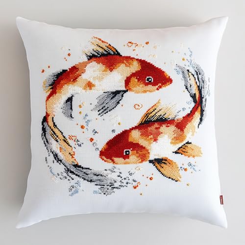 AxiangziK Chinesischer Tuschemalerei-Stil Knüpfkissen Zum Selber Knüpfen,Koi-Fische,DIY Kissenbezug Hülle Sofakissenbezug,Knüpfkissen Set für Kinder Erwachsene,Latch Hook Kit,17x17in AxiangziK Chinesischer Tuschemalerei-Stil Knüpfkissen Zum Selber Knüpfen,Koi-Fische,DIY Kissenbezug Hülle Sofakissenbezug,Knüpfkissen Set für Kinder Erwachsene,Latch Hook Kit,17x17in von AxiangziK