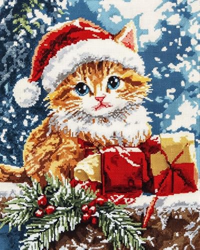 AxiangziK DIY Stickerei Set Erwachsene Anfänger Kinder,11CT,Weihnachten,süße Tierkatze,stickbilder cross stitch set,Kreuzstich Stickpackungen,40x50cm AxiangziK DIY Stickerei Set Erwachsene Anfänger Kinder,11CT,Weihnachten,süße Tierkatze,stickbilder cross stitch set,Kreuzstich Stickpackungen,40x50cm von AxiangziK
