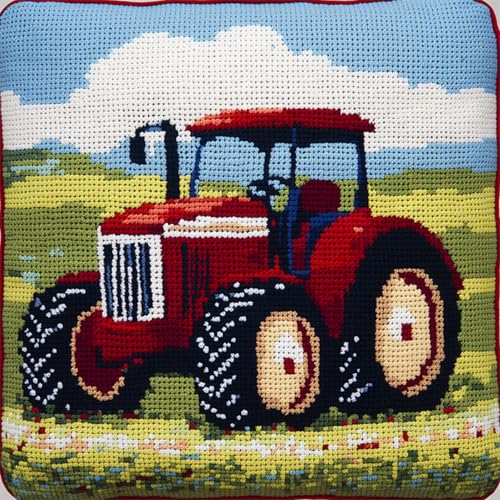 AxiangziK DIY knüpfen set erwachsene knüpfkissen,Cartoon-Traktor,Knüpfhaken-Kissen-Set,bedruckte Leinwand für Anfänger,Stickerei,Bastelkissen,17x17in AxiangziK DIY knüpfen set erwachsene knüpfkissen,Cartoon-Traktor,Knüpfhaken-Kissen-Set,bedruckte Leinwand für Anfänger,Stickerei,Bastelkissen,17x17in von AxiangziK