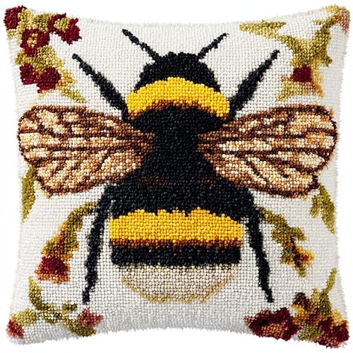 AxiangziK DIY knüpfen set erwachsene knüpfkissen,Tier Biene,Knüpfhaken-Kissen-Set,bedruckte Leinwand für Anfänger,Stickerei,Bastelkissen,17x17in AxiangziK DIY knüpfen set erwachsene knüpfkissen,Tier Biene,Knüpfhaken-Kissen-Set,bedruckte Leinwand für Anfänger,Stickerei,Bastelkissen,17x17in von AxiangziK