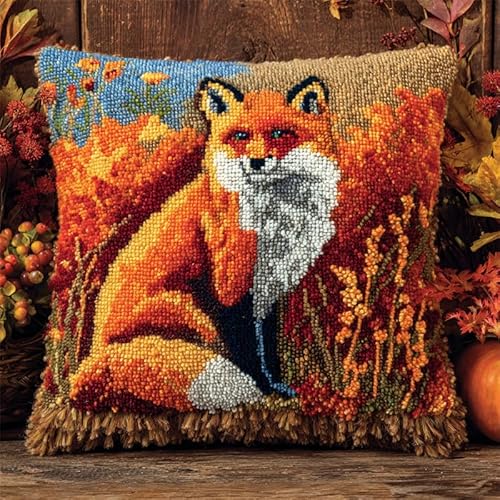 AxiangziK Herbstblätter Nadelspitzen-Kissen-Set,Tier Fuchs,Knüpfkissen-Set,DIY-Kissenbezug,Basteln,bedruckte Leinwand für Anfänger,Stickerei,Bastelkissen,17x17in AxiangziK Herbstblätter Nadelspitzen-Kissen-Set,Tier Fuchs,Knüpfkissen-Set,DIY-Kissenbezug,Basteln,bedruckte Leinwand für Anfänger,Stickerei,Bastelkissen,17x17in von AxiangziK
