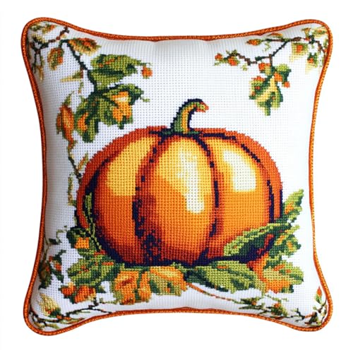 AxiangziK Herbstfarm Knüpfen Set Knüpfhaken-Sets,Kürbis,Diy-Knüpfhaken,Knüpfhaken-Stickset,Häkel-Handarbeiten,Basteln Mit Knüpfhaken-Werkzeug,17x17in von AxiangziK