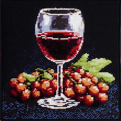 AxiangziK Knüpfen Set Knüpfhaken-Sets,Trauben und Weinglas,Diy-Knüpfhaken,Knüpfhaken-Stickset,Häkel-Handarbeiten,Basteln Mit Knüpfhaken-Werkzeug,17x17in von AxiangziK