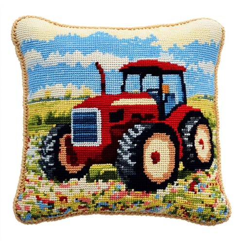 AxiangziK Knüpfkissen Zum Selber Knüpfen,Cartoon-Traktor,DIY Kissenbezug Hülle Sofakissenbezug,Knüpfkissen Set für Kinder Erwachsene,Latch Hook Kit,17x17in AxiangziK Knüpfkissen Zum Selber Knüpfen,Cartoon-Traktor,DIY Kissenbezug Hülle Sofakissenbezug,Knüpfkissen Set für Kinder Erwachsene,Latch Hook Kit,17x17in von AxiangziK