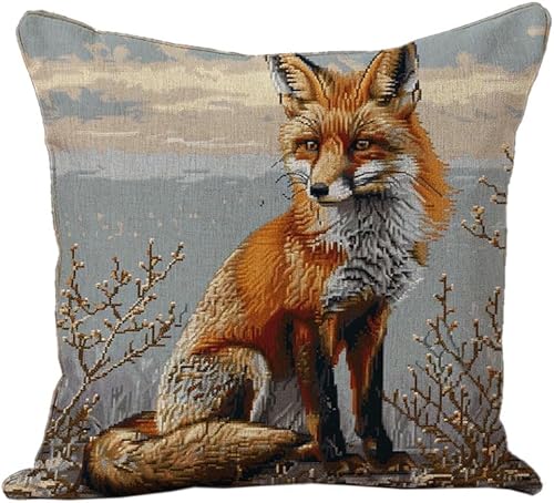 AxiangziK Kreuzstichkissen Set,Roter Fuchs,Kissenbezug Zum Sticken Kreuzstich Stickkissen mit Muster,11CT Stickset Kreuzstich Kissen,45x45cm AxiangziK Kreuzstichkissen Set,Roter Fuchs,Kissenbezug Zum Sticken Kreuzstich Stickkissen mit Muster,11CT Stickset Kreuzstich Kissen,45x45cm von AxiangziK
