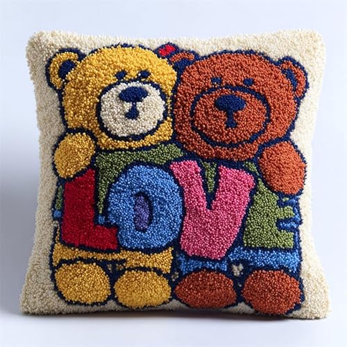 AxiangziK Latch Hook Kit Cushion for Adults,Bunte Buchstaben Liebe,DIY Craft Latch Hook Kits Embroidery Latch Hook Pillow Cover or Christmas/Gifts,17x17in AxiangziK Latch Hook Kit Cushion for Adults,Bunte Buchstaben Liebe,DIY Craft Latch Hook Kits Embroidery Latch Hook Pillow Cover or Christmas/Gifts,17x17in von AxiangziK
