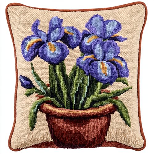 AxiangziK Lila Iris Blumentopf Knüpfkissen Set,0,3D Sofakissenbezug DIY Kissenbezüge Kissenbezug für Heimaccessoire,Handgechte Geschenke Kreuzstich Kreativ Set,17x17in AxiangziK Lila Iris Blumentopf Knüpfkissen Set,0,3D Sofakissenbezug DIY Kissenbezüge Kissenbezug für Heimaccessoire,Handgechte Geschenke Kreuzstich Kreativ Set,17x17in von AxiangziK