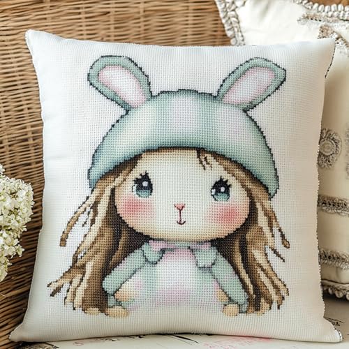 AxiangziK Mädchen Latch Hook Kit Cushion for Adults,Süßes Häschenmädchen,DIY Craft Latch Hook Kits Embroidery Latch Hook Pillow Cover or Christmas/Gifts,17x17in AxiangziK Mädchen Latch Hook Kit Cushion for Adults,Süßes Häschenmädchen,DIY Craft Latch Hook Kits Embroidery Latch Hook Pillow Cover or Christmas/Gifts,17x17in von AxiangziK