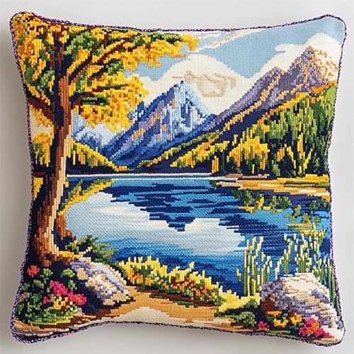 AxiangziK Natürliche Landschaft Knüpfkissen Zum Selber Knüpfen,Waldsee,Knüpfen Set Handgemachte Geschenke Knüpfteppich Für Kinder Und Erwachsene Knüpfset,17x17in AxiangziK Natürliche Landschaft Knüpfkissen Zum Selber Knüpfen,Waldsee,Knüpfen Set Handgemachte Geschenke Knüpfteppich Für Kinder Und Erwachsene Knüpfset,17x17in von AxiangziK