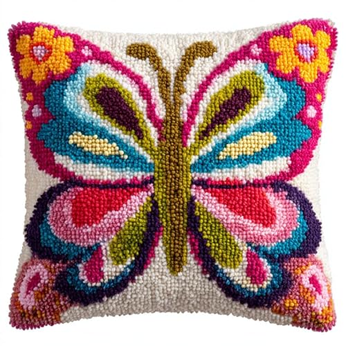 AxiangziK Schöner bunter Schmetterling DIY Knüpfkissen Zum Selber Knüpfen Knüpfhaken-Set,Schöner bunter Schmetterling,Knüpfhaken,Kissen-Stickset,Bastel- Und Heimdekoration,Latch Hook Kit,17x17in AxiangziK Schöner bunter Schmetterling DIY Knüpfkissen Zum Selber Knüpfen Knüpfhaken-Set,Schöner bunter Schmetterling,Knüpfhaken,Kissen-Stickset,Bastel- Und Heimdekoration,Latch Hook Kit,17x17in von AxiangziK