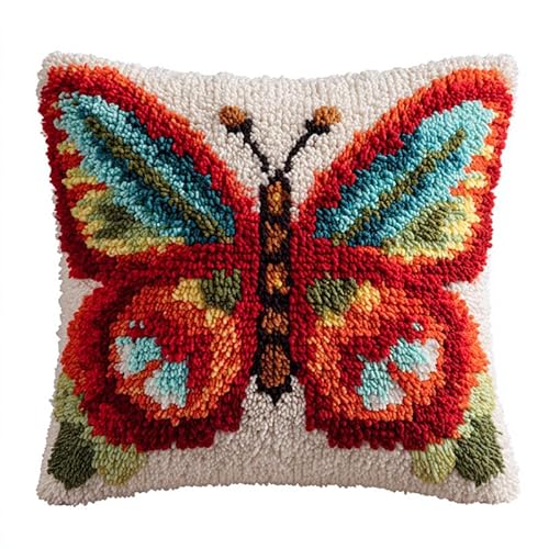 AxiangziK Schöner bunter Schmetterling DIY knüpfen set erwachsene,Schöner bunter Schmetterling,Haken-Knüpfset Kissenbezug bedrucktes Kissen Häkelgarn,Stickerei,Dekoration,Anfänger-Knüpfs,17x17in AxiangziK Schöner bunter Schmetterling DIY knüpfen set erwachsene,Schöner bunter Schmetterling,Haken-Knüpfset Kissenbezug bedrucktes Kissen Häkelgarn,Stickerei,Dekoration,Anfänger-Knüpfs,17x17in von AxiangziK