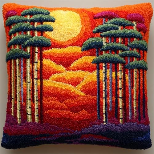 AxiangziK Sonnenuntergang Landschaft Knüpfhaken,komplettes Kissenüberzug-Set,Bambuswald,Kissenbezüge,Häkelset für Kinder,Erwachsene,Anfänger,Heimdekoration,17x17in AxiangziK Sonnenuntergang Landschaft Knüpfhaken,komplettes Kissenüberzug-Set,Bambuswald,Kissenbezüge,Häkelset für Kinder,Erwachsene,Anfänger,Heimdekoration,17x17in von AxiangziK