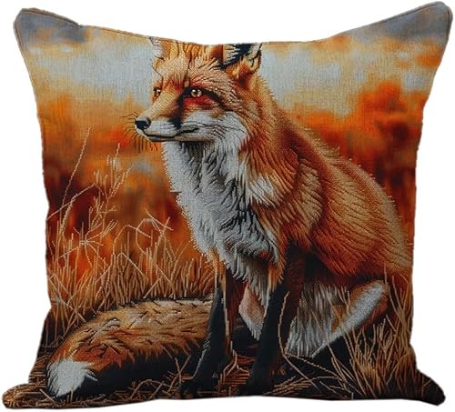 AxiangziK Stickset für Kissen,Roter Fuchs,Kissenbezug aus 11-fädigem Kreuzstichstoff,handgemachte Handarbeit,Heimdekoration,18x18in AxiangziK Stickset für Kissen,Roter Fuchs,Kissenbezug aus 11-fädigem Kreuzstichstoff,handgemachte Handarbeit,Heimdekoration,18x18in von AxiangziK