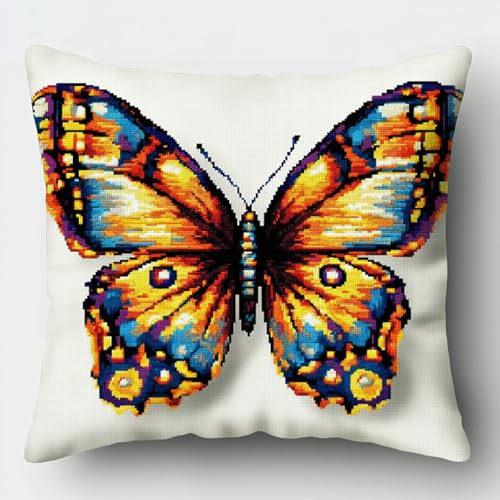 AxiangziK Tier DIY Knüpfkissen Set erwachsene,Schöner Schmetterling,knüpfkissen set,Knüpfkissen,Überwurfkissen,Matte,Stickerei-Bastelsets für Anfänger Heimdekoration,17x17in AxiangziK Tier DIY Knüpfkissen Set erwachsene,Schöner Schmetterling,knüpfkissen set,Knüpfkissen,Überwurfkissen,Matte,Stickerei-Bastelsets für Anfänger Heimdekoration,17x17in von AxiangziK