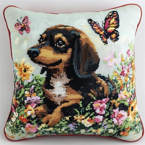 AxiangziK Tier Hund Knüpfkissen Zum Selber Knüpfen,Dackel in Blumen,DIY Kissen Hülle Knüpfset,Kissenbezug Knüpfen Set Kreuzstich für Kinder Erwachsene,17x17in AxiangziK Tier Hund Knüpfkissen Zum Selber Knüpfen,Dackel in Blumen,DIY Kissen Hülle Knüpfset,Kissenbezug Knüpfen Set Kreuzstich für Kinder Erwachsene,17x17in von AxiangziK