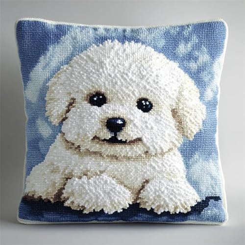 AxiangziK Tier Hund Knüpfkissen Zum Selber Knüpfen,Ein weißer Bichon Frisé,Knüpfen Set Handgemachte Geschenke Knüpfteppich Für Kinder Und Erwachsene Knüpfset,17x17in AxiangziK Tier Hund Knüpfkissen Zum Selber Knüpfen,Ein weißer Bichon Frisé,Knüpfen Set Handgemachte Geschenke Knüpfteppich Für Kinder Und Erwachsene Knüpfset,17x17in von AxiangziK