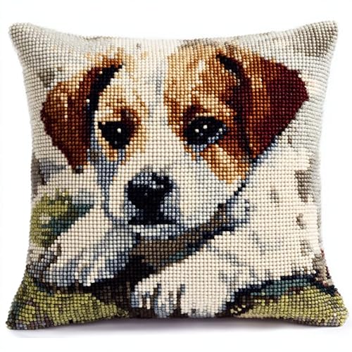 AxiangziK Tier Hund Kreuzstich Set Vorgedruckt,Süßer Jack Russell Terrier,Gobelin Stickbilder Kreuzstich Kissen Stickkissen Kreuzstichkissen/Stickkissen-Set,45x45cm AxiangziK Tier Hund Kreuzstich Set Vorgedruckt,Süßer Jack Russell Terrier,Gobelin Stickbilder Kreuzstich Kissen Stickkissen Kreuzstichkissen/Stickkissen-Set,45x45cm von AxiangziK