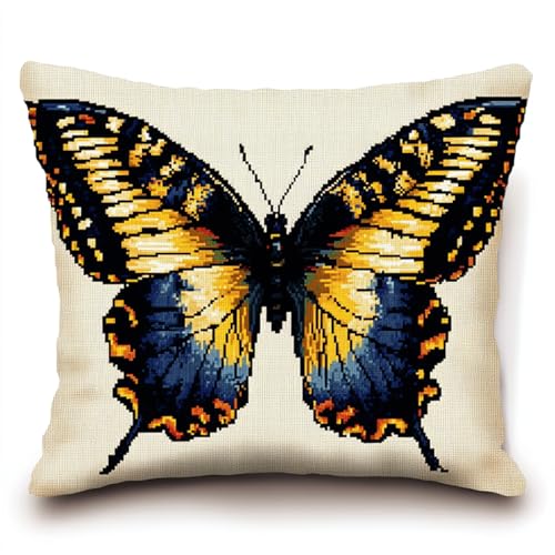 AxiangziK Tier Kissenbezug Knüpfset,Schöner Schmetterling,Knüpfkissen Set,DIY Knüpfteppich Knüpfpackung,Latch Hook Kits für Kinder und Erwachsene,17x17in AxiangziK Tier Kissenbezug Knüpfset,Schöner Schmetterling,Knüpfkissen Set,DIY Knüpfteppich Knüpfpackung,Latch Hook Kits für Kinder und Erwachsene,17x17in von AxiangziK