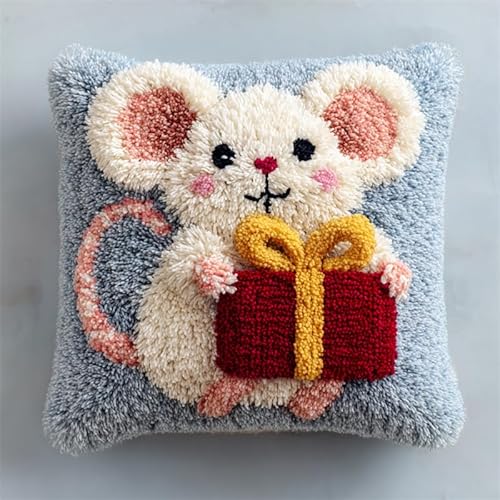 AxiangziK Tier Knüpfen Set Knüpfhaken-Sets,Maus hält ein Geschenk,Diy-Knüpfhaken,Knüpfhaken-Stickset,Häkel-Handarbeiten,Basteln Mit Knüpfhaken-Werkzeug,17x17in AxiangziK Tier Knüpfen Set Knüpfhaken-Sets,Maus hält ein Geschenk,Diy-Knüpfhaken,Knüpfhaken-Stickset,Häkel-Handarbeiten,Basteln Mit Knüpfhaken-Werkzeug,17x17in von AxiangziK