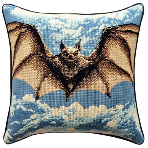 AxiangziK Tier Knüpfhaken,komplettes Kissenüberzug-Set,Eine fliegende Fledermaus,Kissenbezüge,Häkelset für Kinder,Erwachsene,Anfänger,Heimdekoration,17x17in AxiangziK Tier Knüpfhaken,komplettes Kissenüberzug-Set,Eine fliegende Fledermaus,Kissenbezüge,Häkelset für Kinder,Erwachsene,Anfänger,Heimdekoration,17x17in von AxiangziK