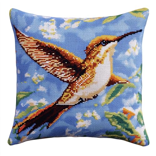 AxiangziK Tier Knüpfhaken Kissen Kits für Erwachsene,Ein fliegender Vogel,DIY Knüpfteppich Zum Selber Knüpf-Sets Stickerei Set,Häkellein Vorgedrucktes Geschenk,17x17in von AxiangziK