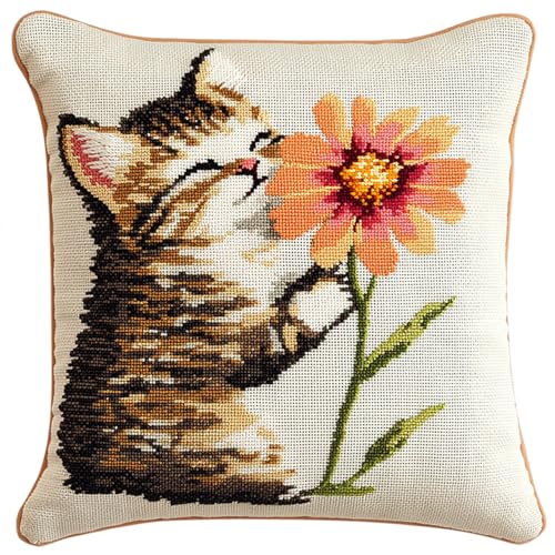AxiangziK Tier Knüpfkissen Knüpfen Set Anfänger,Kätzchen küsst Blumen,DIY Knüpfhaken-Set Bedrucktes Kissen Häkelgarn Stickerei Handarbeit Stickset,17x17in AxiangziK Tier Knüpfkissen Knüpfen Set Anfänger,Kätzchen küsst Blumen,DIY Knüpfhaken-Set Bedrucktes Kissen Häkelgarn Stickerei Handarbeit Stickset,17x17in von AxiangziK
