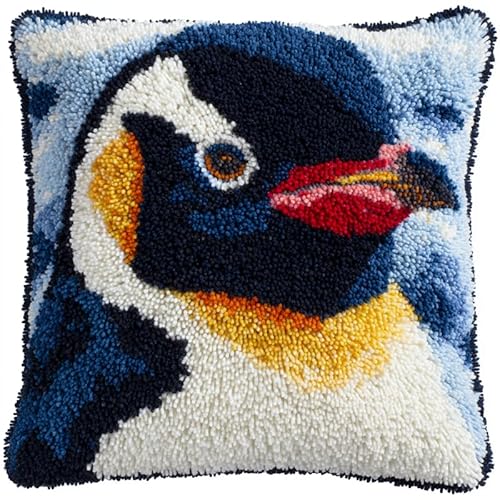 AxiangziK Tier Latch Hook Kissen Kit,Cartoon-Pinguin,Knüpfkissen Set für Anfänger Erwachsene oder Kinder zum Selber Knüpfen,DIY Knüpfteppich Knüpfpackung,17x17in AxiangziK Tier Latch Hook Kissen Kit,Cartoon-Pinguin,Knüpfkissen Set für Anfänger Erwachsene oder Kinder zum Selber Knüpfen,DIY Knüpfteppich Knüpfpackung,17x17in von AxiangziK