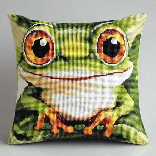 AxiangziK Tier Stickset,Kissenbezug,Kreuzstich Kissen,süßer Frosch,Stickkissen mit Muster Stickset Kreuzstich Kissen zum Basteln Stickkissen Stickpackung,18x18in AxiangziK Tier Stickset,Kissenbezug,Kreuzstich Kissen,süßer Frosch,Stickkissen mit Muster Stickset Kreuzstich Kissen zum Basteln Stickkissen Stickpackung,18x18in von AxiangziK