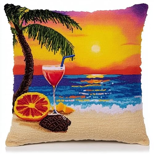 AxiangziK Tropischer Sonnenuntergang Knüpfkissen Zum Selber Knüpfen,Strand-Kokosnussbaum-Cocktail,Knüpfen Set Handgemachte Geschenke Knüpfteppich Für Kinder Und Erwachsene Knüpfset,17x17in AxiangziK Tropischer Sonnenuntergang Knüpfkissen Zum Selber Knüpfen,Strand-Kokosnussbaum-Cocktail,Knüpfen Set Handgemachte Geschenke Knüpfteppich Für Kinder Und Erwachsene Knüpfset,17x17in von AxiangziK