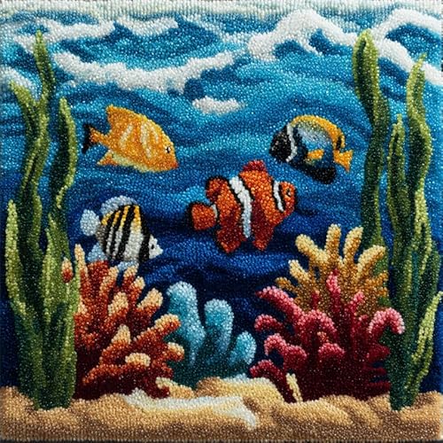 AxiangziK Unterwasserlandschaft DIY knüpfen set erwachsene knüpfkissen,Bunte Fische,Knüpfhaken-Kissen-Set,bedruckte Leinwand für Anfänger,Stickerei,Bastelkissen,17x17in AxiangziK Unterwasserlandschaft DIY knüpfen set erwachsene knüpfkissen,Bunte Fische,Knüpfhaken-Kissen-Set,bedruckte Leinwand für Anfänger,Stickerei,Bastelkissen,17x17in von AxiangziK