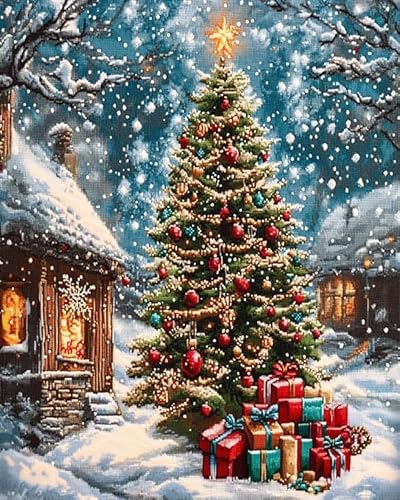 AxiangziK Weihnachten Vorgedruckt Kreuzstich Stickpackungen,Geschenke und Weihnachtsbaum,Sticken Set Cross Stitch Kit,DIY Stickerei Set Erwachsene Anfänger 11CT,40x50cm AxiangziK Weihnachten Vorgedruckt Kreuzstich Stickpackungen,Geschenke und Weihnachtsbaum,Sticken Set Cross Stitch Kit,DIY Stickerei Set Erwachsene Anfänger 11CT,40x50cm von AxiangziK