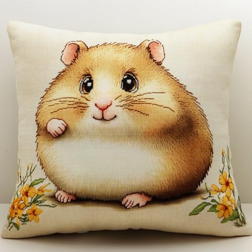 Cartoon-Tiere Knüpfkissen Knüpfen Set Anfänger,Ein süßer kleiner Hamster,DIY Knüpfhaken-Set Bedrucktes Kissen Häkelgarn Stickerei Handarbeit Stickset,17x17in Cartoon-Tiere Knüpfkissen Knüpfen Set Anfänger,Ein süßer kleiner Hamster,DIY Knüpfhaken-Set Bedrucktes Kissen Häkelgarn Stickerei Handarbeit Stickset,17x17in von AxiangziK