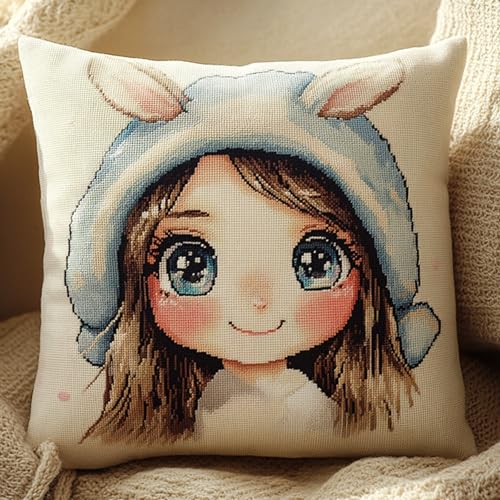 Mädchen DIY Knüpfen Set Anfänger,Süßes Häschenmädchen,Knüpfkissen Wurfkissenbezug,Sofakissenbezug Mit Bedruckter Leinwand Für Anfänger Und Erwachsene,17x17in Mädchen DIY Knüpfen Set Anfänger,Süßes Häschenmädchen,Knüpfkissen Wurfkissenbezug,Sofakissenbezug Mit Bedruckter Leinwand Für Anfänger Und Erwachsene,17x17in von AxiangziK